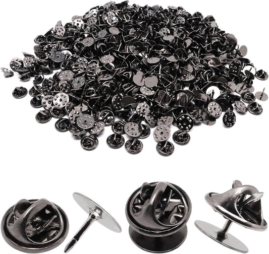 260 Set Pin Backs, Blank Pins Scatter Butterfly Clutch Pin Holder Enamel Pins Locking Backs Tie Tacks Jewelry Backings Clasp for Brooch Lapel Hat Uniform Badges Tie Tack (10mm, Black)