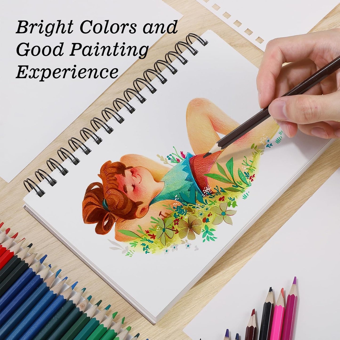 4 Pack Mixed Media Sketchbook, 5.5x8.5 inches Drawing Paper Sketch Book, 98lb/160gsm Heavyweight Spiral Bound Sketch Pads, Suitable for Wet and Dry Media, Drawing, Painting, Sketching(200 Sheets)