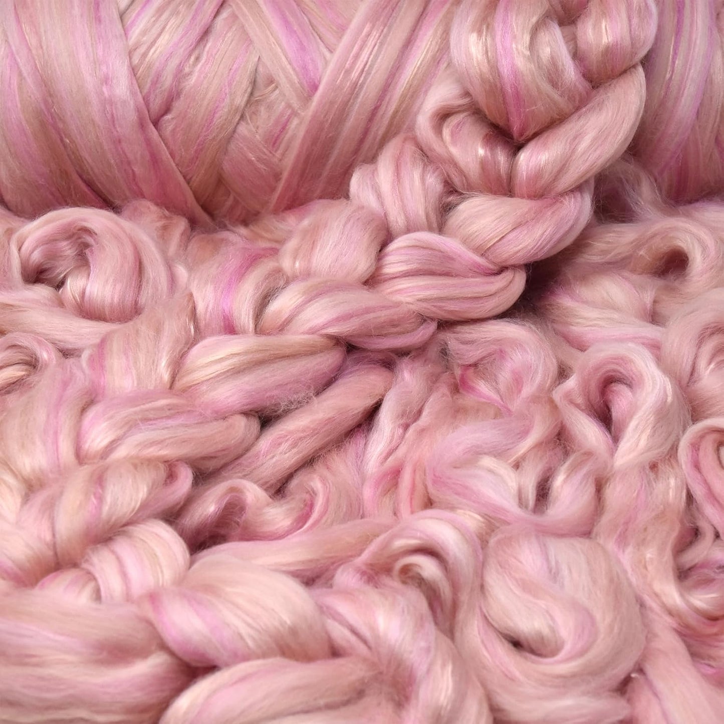 Merino Silk Luxe Tonal Designer Blend. Superfine Merino, Mulberry Silk, Tussah Silk. Top Roving for Spinning or Felting. Tender Heart 4oz