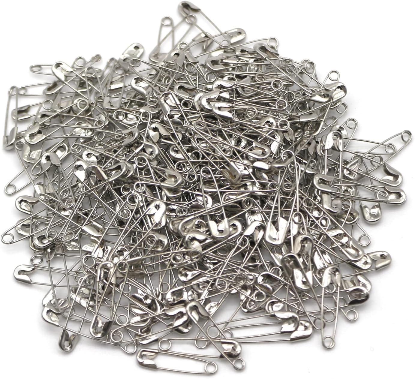 500PCS Safety Pins, 0.75Inch/19mm Small Safety pins, Rust Resistant Nickel Plated Steel Set for Crafting, Sewing, Rimming Fastening Clip Button for Garment Hang Tag (Silver)