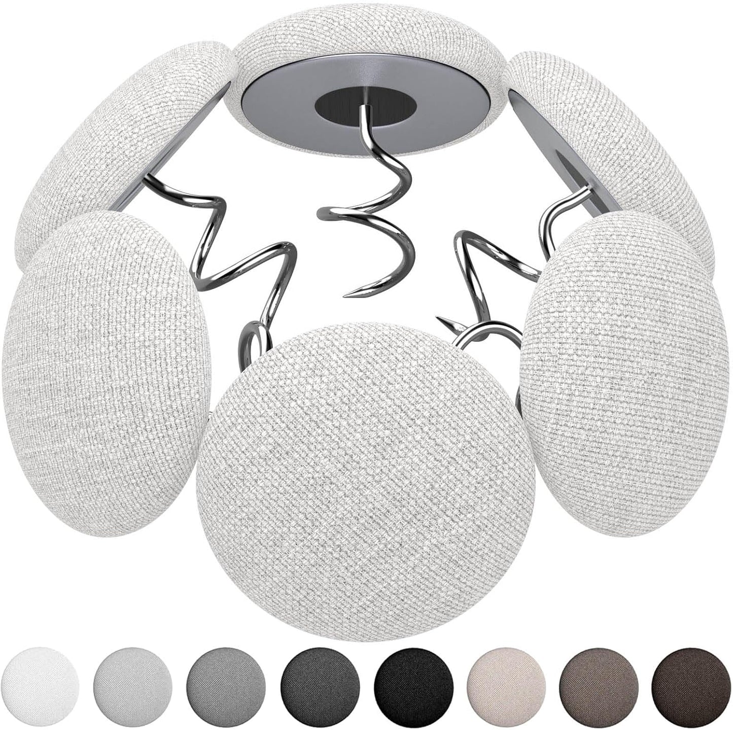 12 Colors Fabric Covered Button Twist Pins Dust Ruffle Pins- for Sofa，Upholstery，Armchair Caddies, Armrest Covers,Bed Skirts, Slipcovers, Headliners (Rice White, 12)