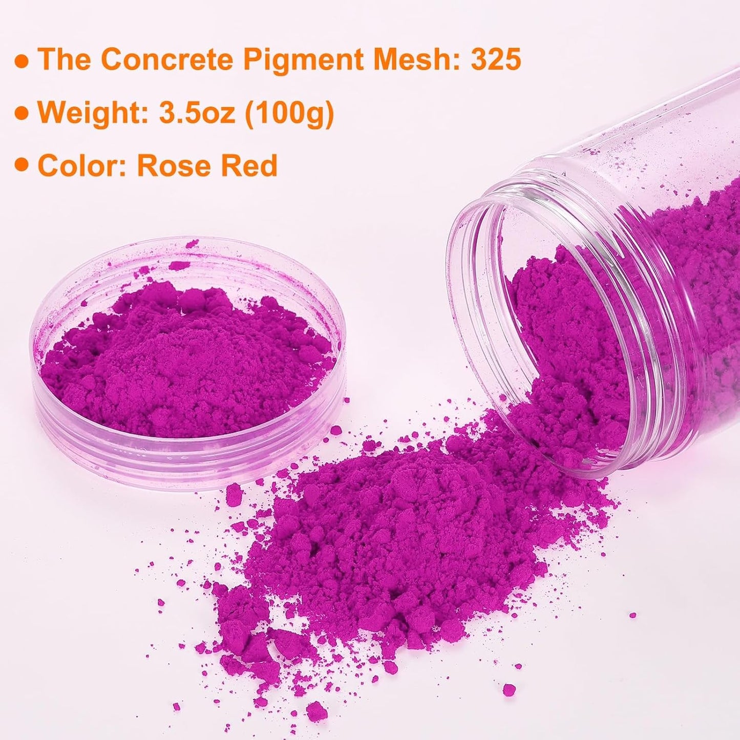 HARFINGTON Iron Oxide Powder Concrete Pigment 325 Mesh 3.5oz (100g) Iron Oxide Grout Pigment for Pastel Tile Paint Concrete Cement, Rose Red