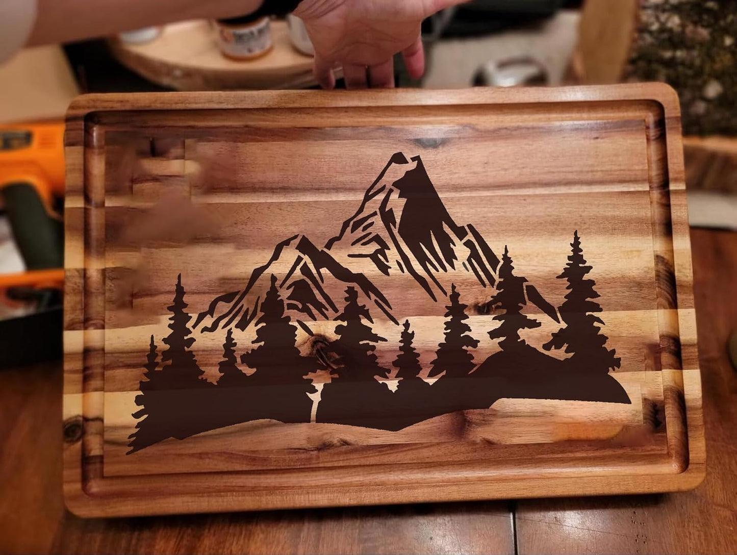 Mountain Tree Stencils for Painting 12” Forest Animal Stencils Pine Tree Stencil Reusable Drawing Templates for Wood T-Shirt Fabric DIY Crafts