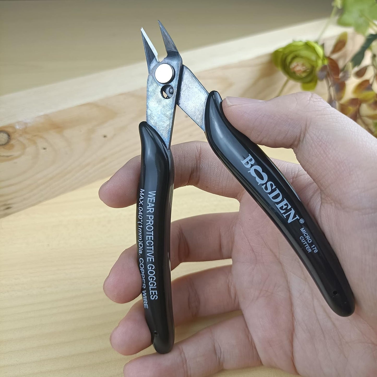 Flush Cut Pliers, 5 Pack, 5 Inch Small Wire Cutters, BOOSDEN 170 Wire Cutters Flush Cutter Pliers, Micro Cutter for Crafts, Models, Zip Ties Snips, Nippers, Electronic