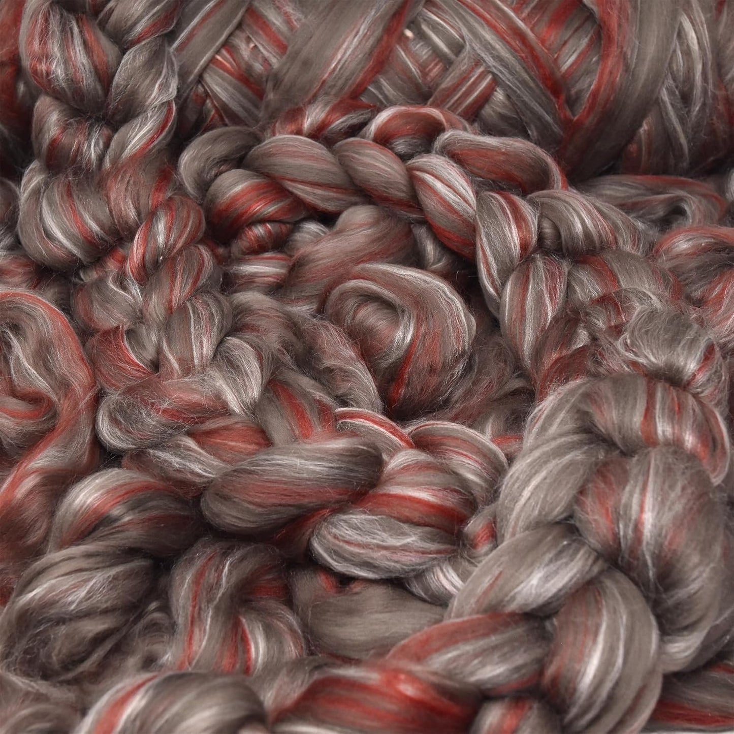 Merino Silk Luxe Tonal Designer Blend. Superfine Merino, Mulberry, Tussah Silk. Top Roving for Spinning or Felting. Sienna Sunset 4oz