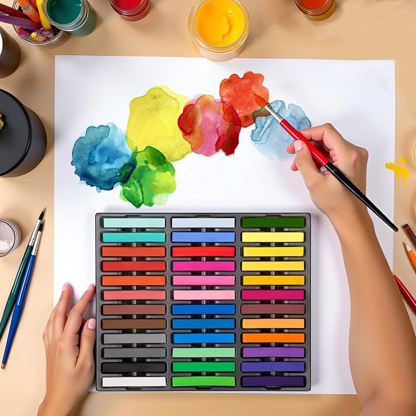 Soft Pastel Sticks, 36 PCS Vibrant Colors Chalk Sticks for Artists, Pastels Art Supplies for Drawing, Blending, and Shading