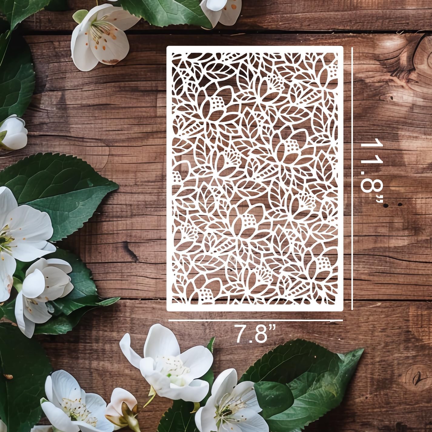 Stencils for Crafts Reusable Texture Stencils Floral Stencil Leaf Tree Templates for Painting on Wood Furniture Card Canvas Paper Scrapbook