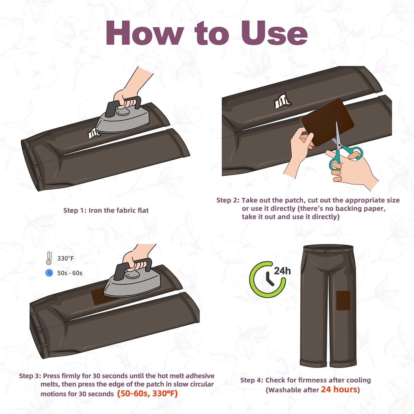 Iron on Patches for Clothes, 20 Pieces Patches for Cloth, 100% Cotton Fabric Patches for Clothing, Bag, Hat Repair, Clothing Repair Decorating Kit 3.7" by 4.9" (9.5 cm x 12.5 cm, Pink Colors Series)