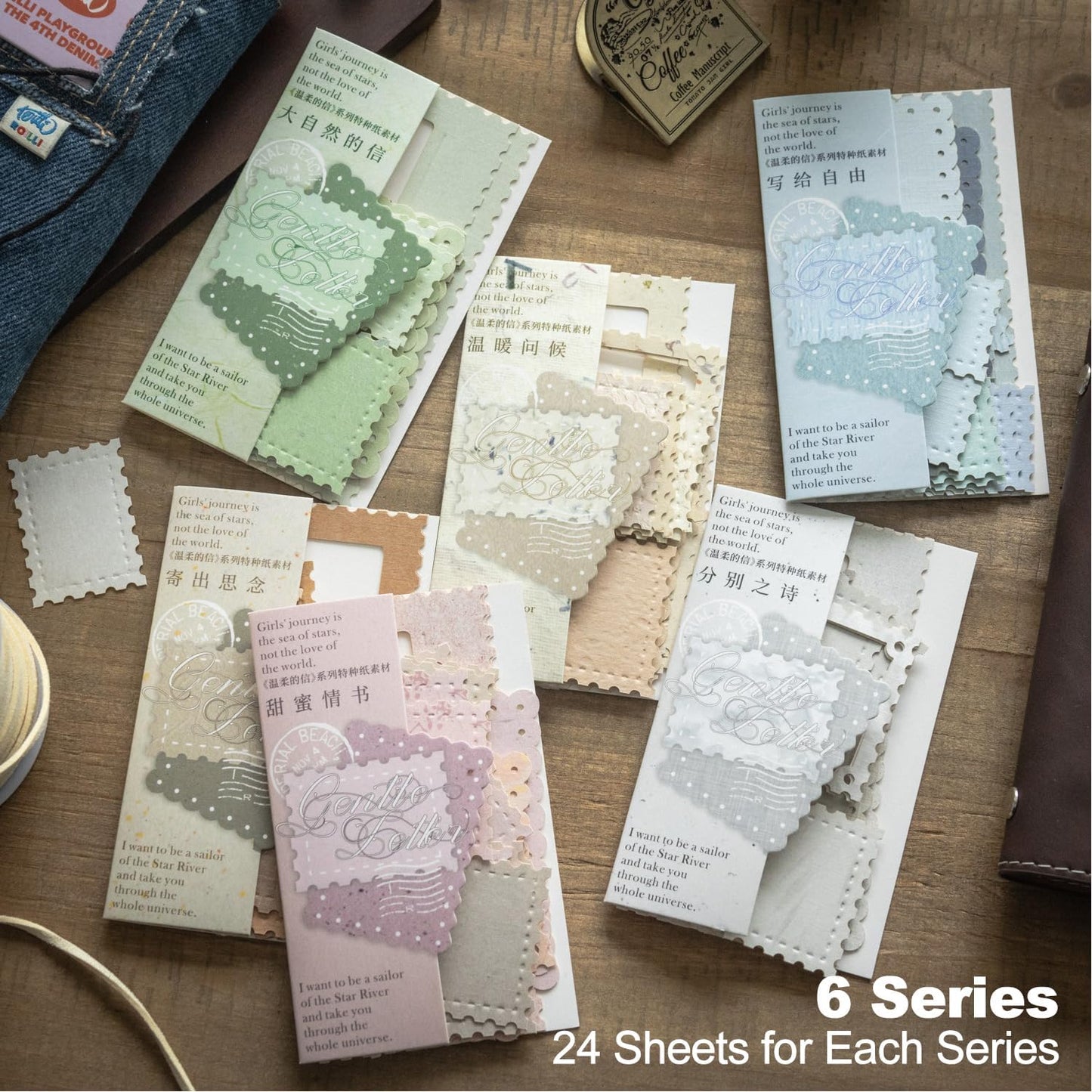 Vintage Scrapbook Paper Set, 144 PCS Textured Craft Paper Kit with Glue Tape for Journaling, Scrapbooking, DIY Crafts, and Art Supplies