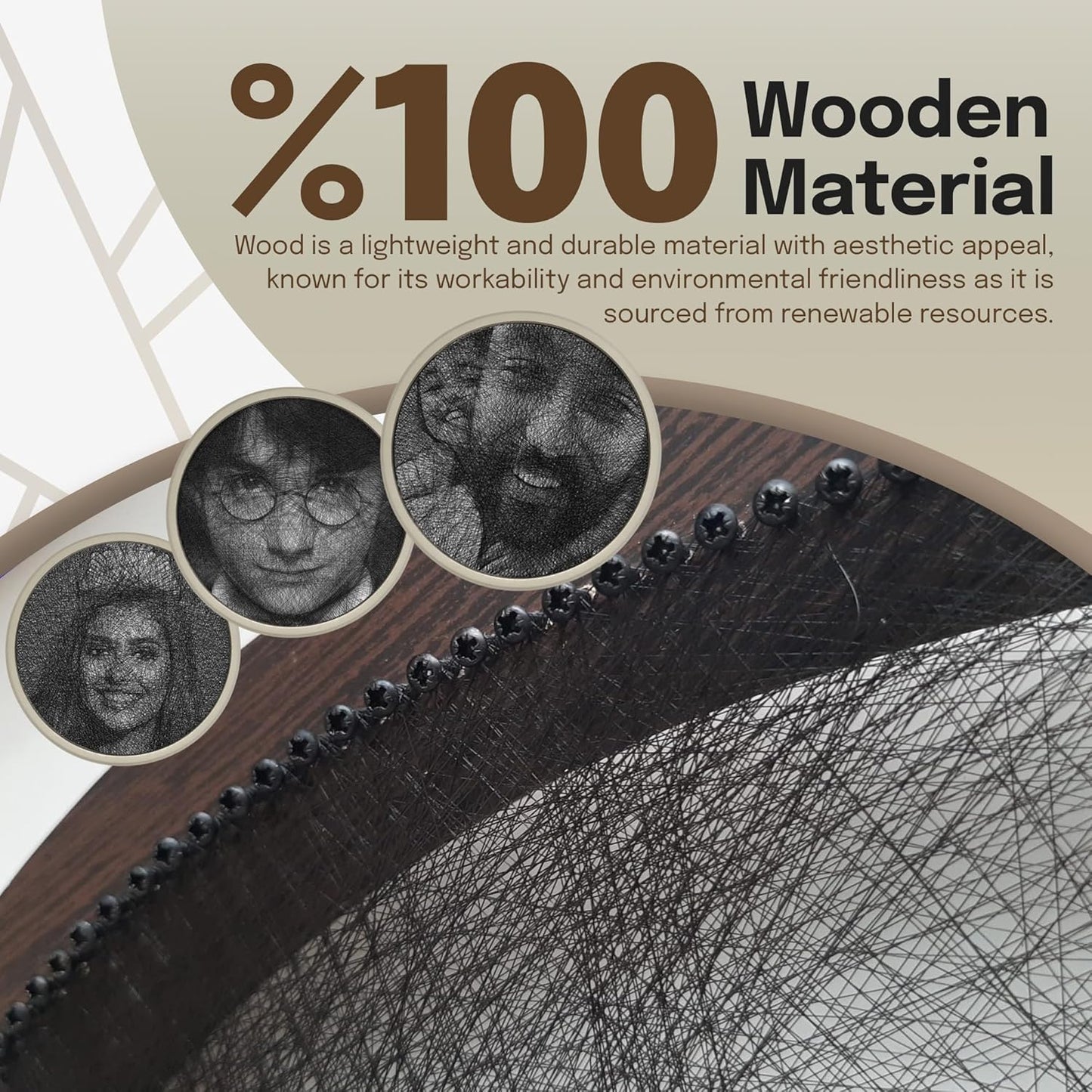 MindArts String Art Kit for Adults - DIY String Art with All Necessary Accessories, Personalized Round Design, Craft Kit, Circle Table - Home Decoration