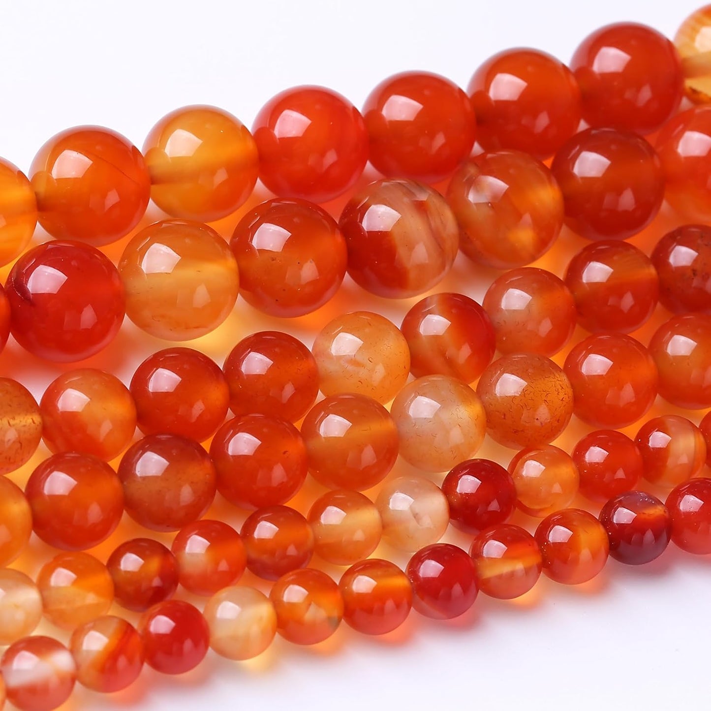 90PCS 4MM Red Agate Beads Round Loose Stone Beads for Jewelry Making DIY Energy Stone Healing Power Bracelet 15"