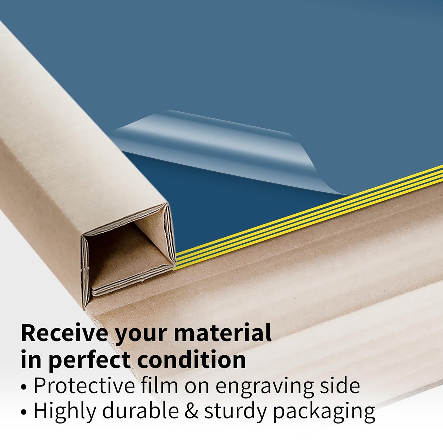 Trotec TroLase | 12"x24"x1/16", 4 Pcs | Sky Blue/Yellow | 2 Ply | Modified Acrylic | Laser Engraving Double Color Plastic Sheet | Engraving Blanks for Laser, Saw, Guillotine | Made in USA