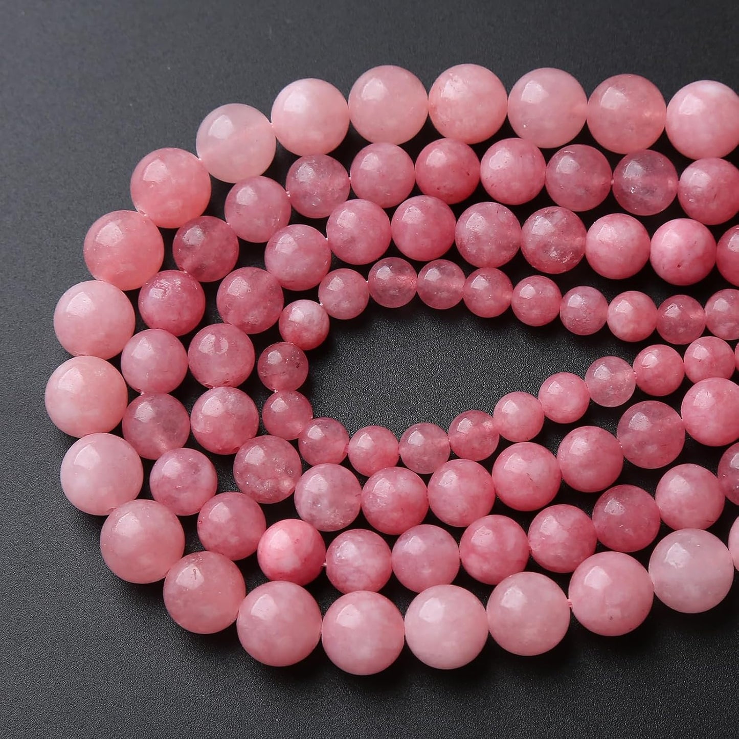45pcs 8mm Natural Rose Pink Chalcedony Stone Round Loose Beads for Jewelry Making DIY Bracelets Necklaces Crystal Energy Healing Stone Beads 15"(8mm, Rose Pink Chalcedony)