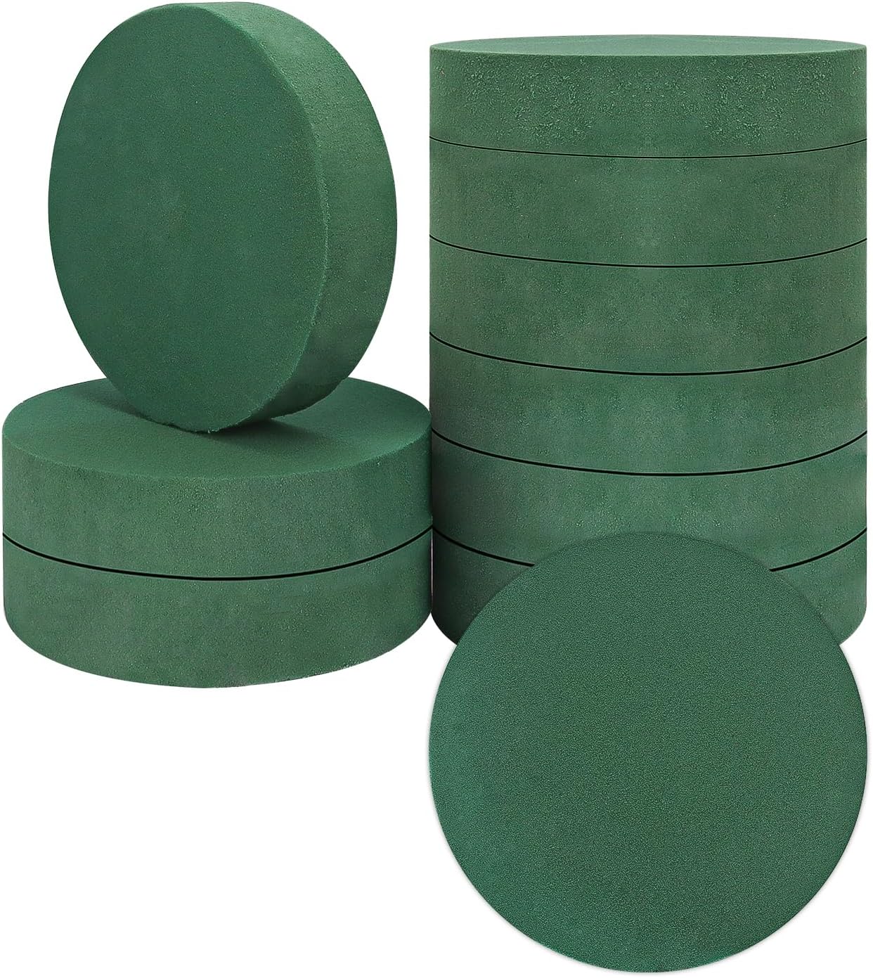 IHDYPPEW 10 PCS Floral Foam Blocks, 7 Inch Large Dry Round Green Floral Foam for Flower Arrangements, Perfect for Crafting, Floral Arranging, Weddings and Floral Creation