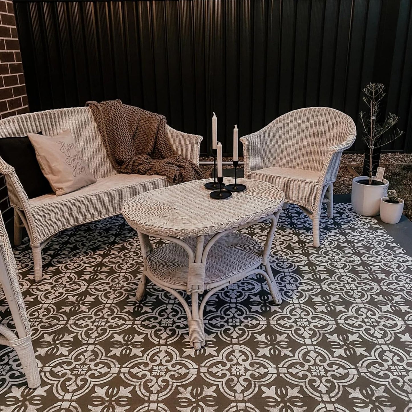 Reusable Tile Stencil 12inch Wall Stencils for Painting Large Pattern Drawing Templates for Wall Floor Home Decors