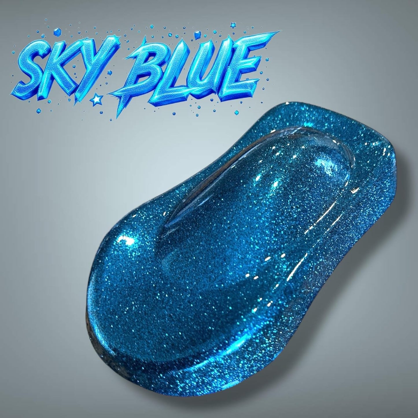 LiME LiNE Sprayable Metal Flake Paint Additive: Solvent Resistant Glitter for Automotive Custom Painting (Sky Blue)