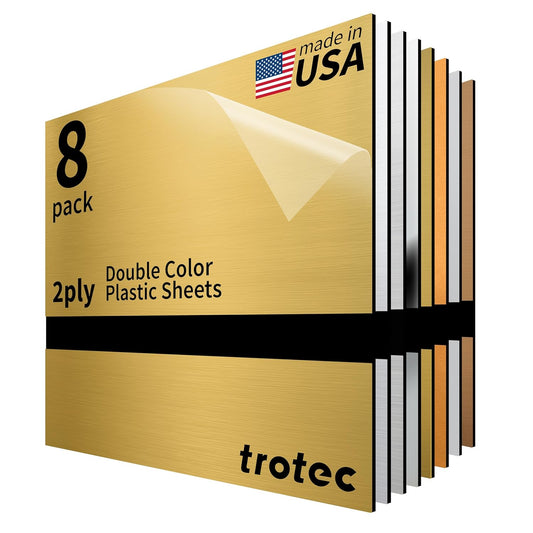 Trotec | Metallic Looking Acrylic Sheet | 12"x12"x1/16, 4 Pcs | Muticolor | Metallic Finish - Scratch Resistant for Laser Engraving & Cutting,Printing,Glowforge,Name Plate | USA Made