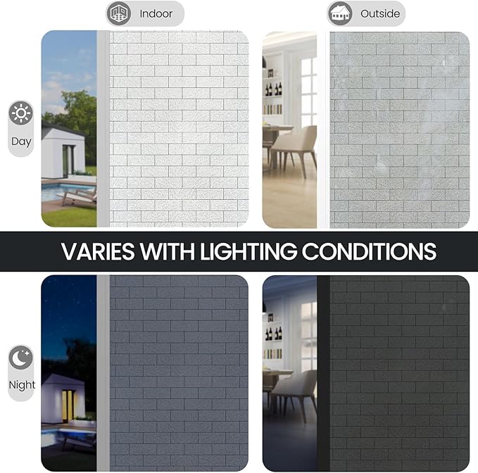 Window Privacy Film, Frosted Glass Decorative Static Cling, Removable Sun Blocking Vinyl Covering,Window Film for Home Kitchen Living Room Bathroom, Moon Scar, 17.3" x 78.7"