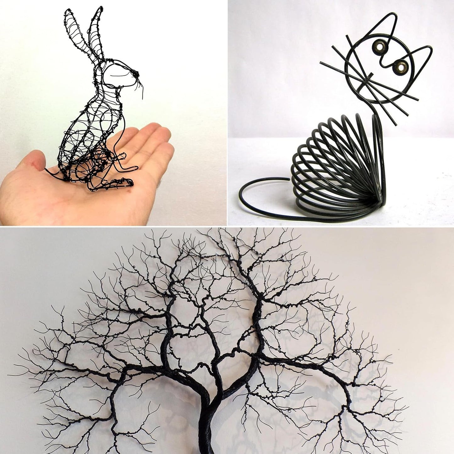 Aluminum Craft Wire, 75 Feet 1.5mm/ 16 Gauge Black Bendable Soft Metal Aluminum Sculpting Wire Roll Bulk for DIY Crafts Jewelry Making