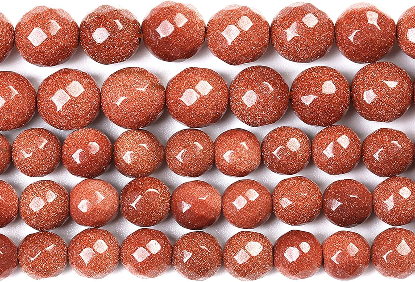 45pcs 8mm Natural Gold Sandstone Beads Faceted Stone Energy Healing Beads for Jewelry MakingDIY Bracelet Necklace Accessories 15" (8mm, Faceted Gold Sandstone)