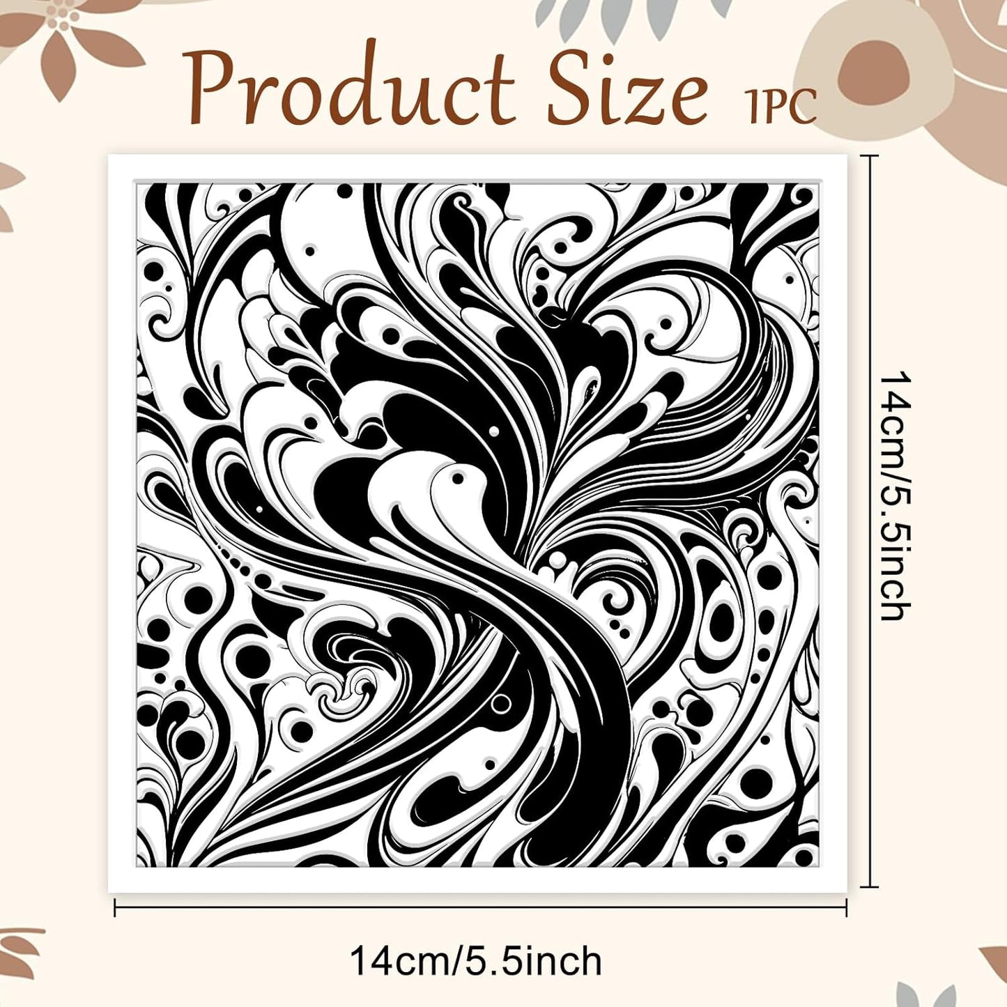 CHGCRAFT Artistic Pattern Polymer Clay Texture Sheets Fumes Silicone Stamp Water Flow Clay Texture Mat Modeling Pattern Pad for Jewelry and Clay Earrings Tools, 5.5x5.5 inch