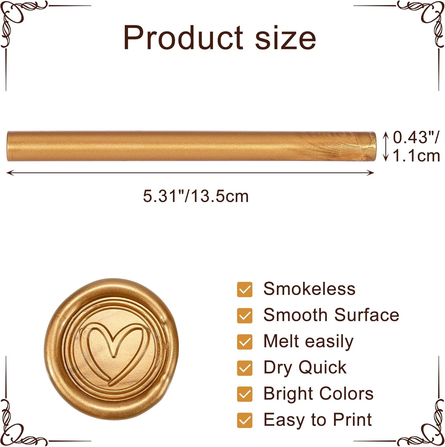 Yoption 15 Pieces Antique Gold Glue Gun Sealing Wax Sticks for Wax Seal Stamp, Great for Wedding Invitations, Envelopes, Cards, Christmas Gift Ideas, Wine Packages (Antique Gold)