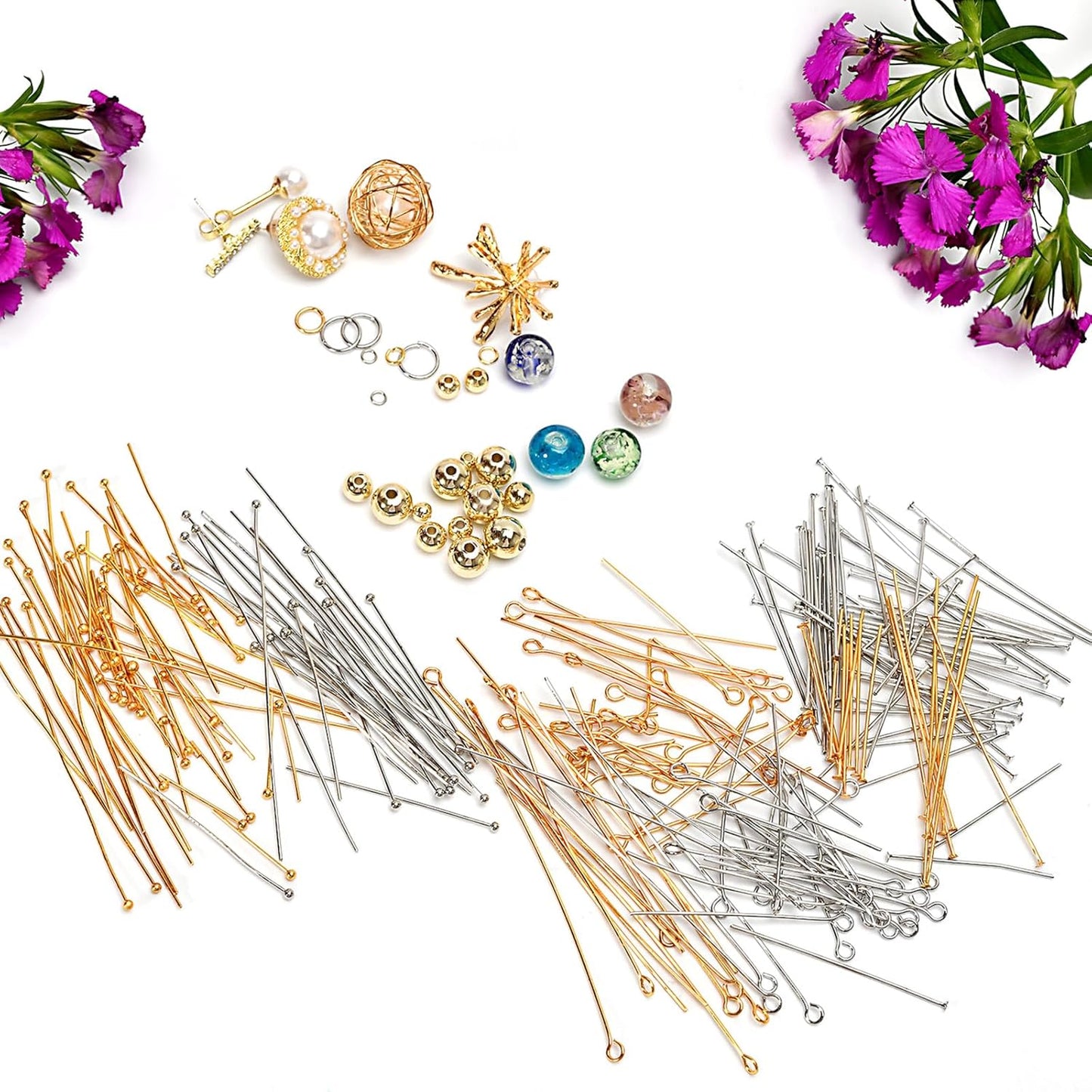 100pcs 18K Gold Filled Eye Pins Non Tarnish Craft Earring Bracelet Jewelry Making Accessories Supplies (50mm (1.96in), Gold-Eye Pin)