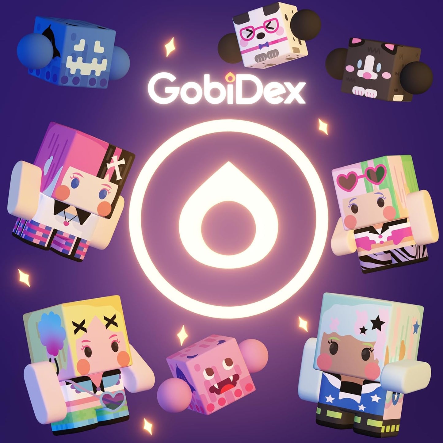 GobiDex 8PCS Magnetic Figures Playset, Travel Toys with Rotatable Animal and Character for Kids & Toddlers, Compatible with Magnet Building Blocks, Educational Sensory Pretend Play Gift