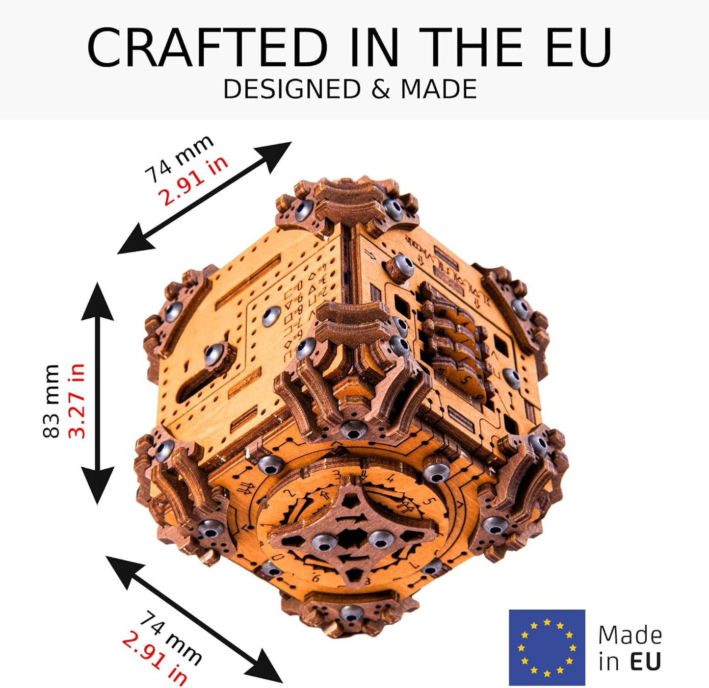 WOODEN.CITY Tesseract's Secret - Wooden Puzzle Box for Adults - 3D Brain Teaser Puzzle Kit - Escape Room in a Box Challenge - Unique Gift for Men & Women - Made in EU