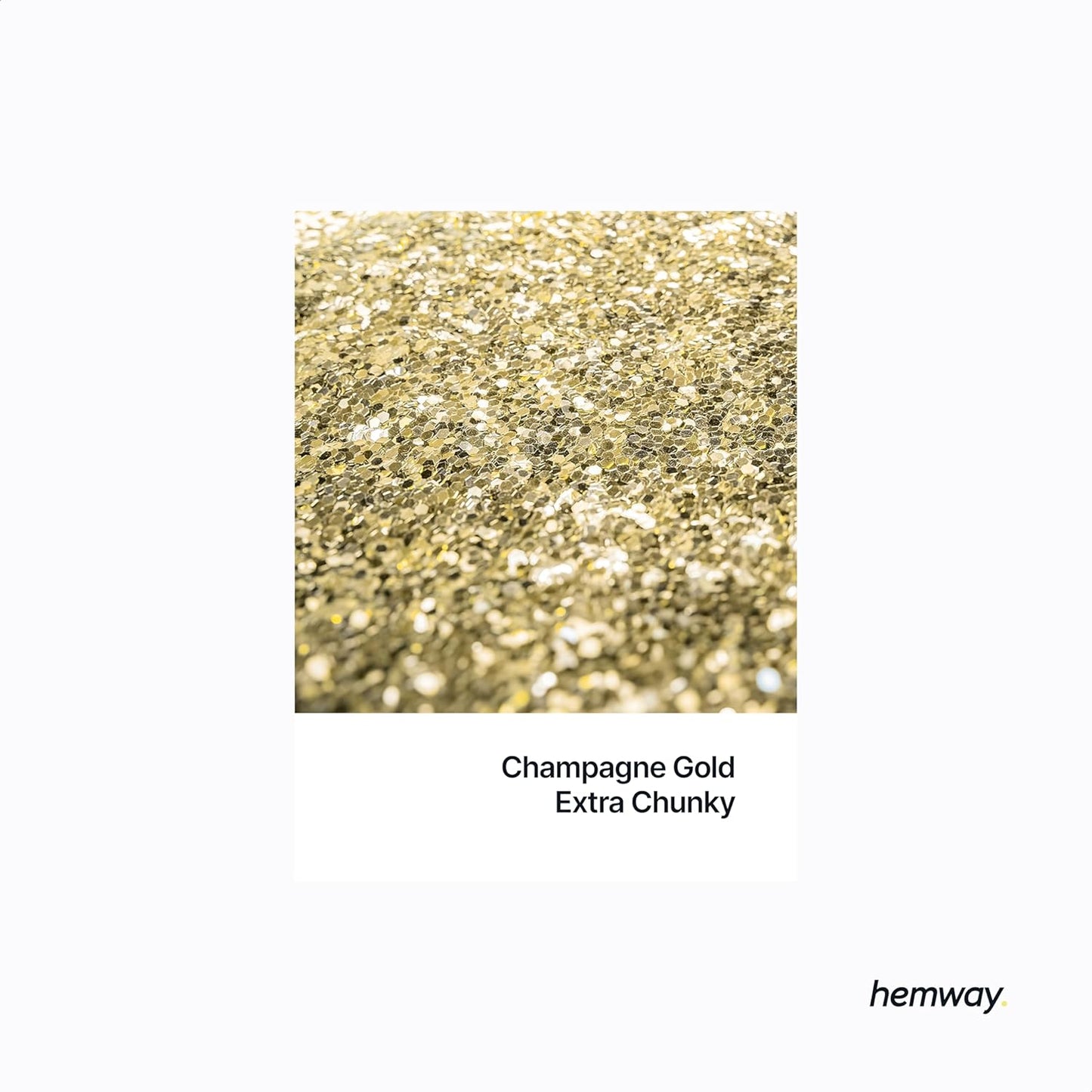 Hemway Polyurethane & Epoxy Resin Glitter 100g / 3.5oz Metallic Crystal Flake Additive for Flooring Jewelry Tumblers Glass Pigment - Extra Chunky (1/24" 0.040" 1mm) - Champagne Gold