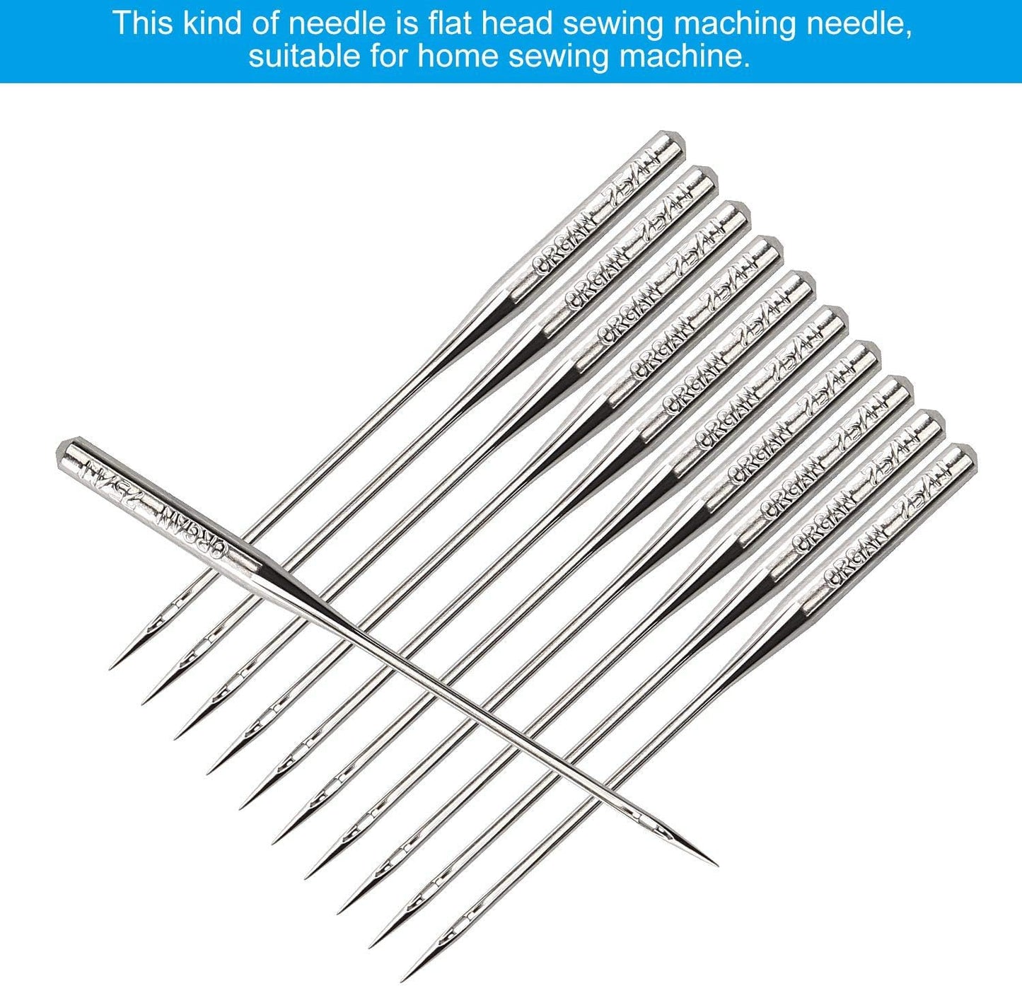 30 Pack Sewing Machine Needles Size 75/11 130/705H HAx1 Embroidery Sewing Needles for Brother Sewing Machine (3 Pack of 10 Needles)