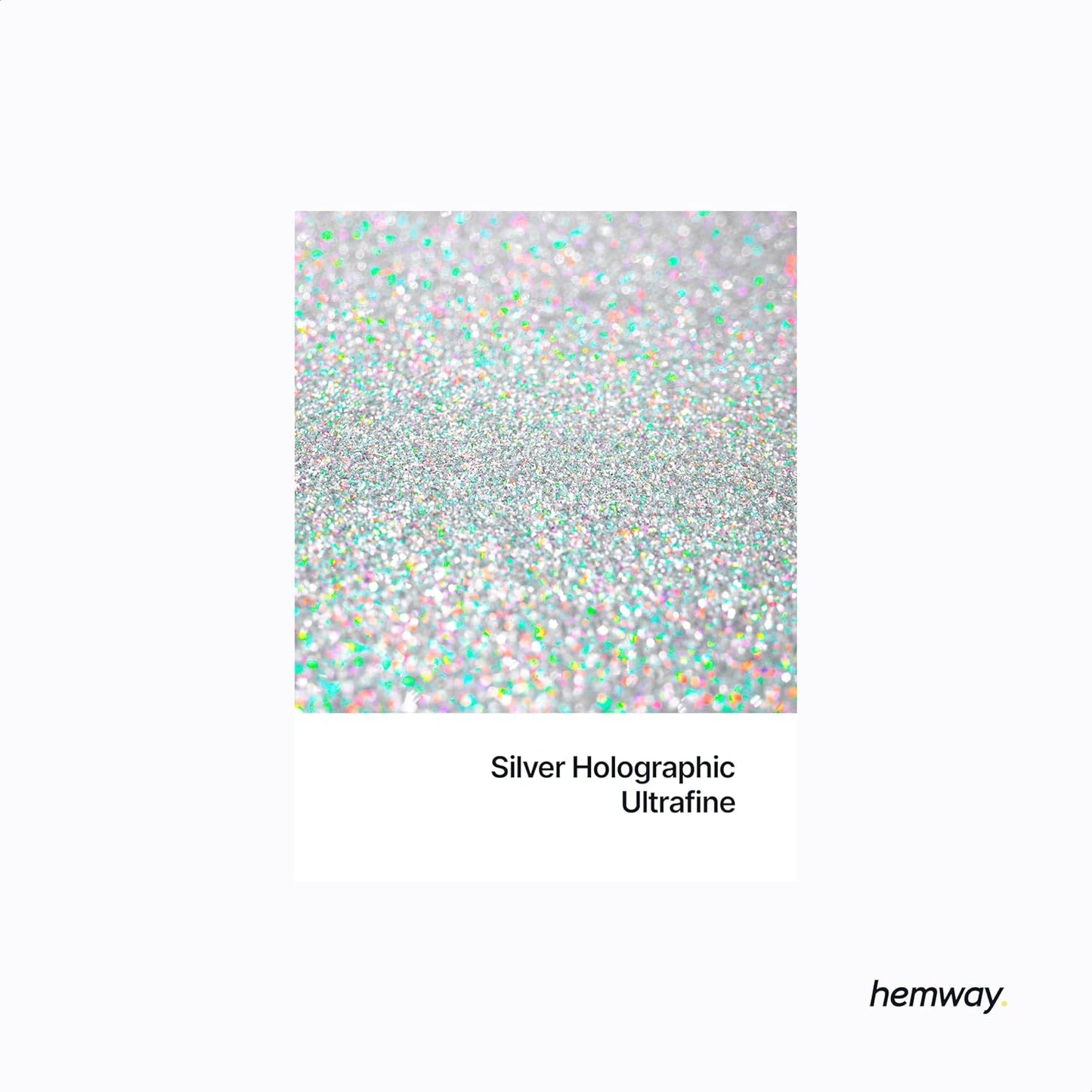 Hemway Polyurethane & Epoxy Glitter Metallic Crystal Flake Additive for Flooring, Jewellery Making, Tumblers and Resin 100g / 3.5oz - Ultrafine (1/128" 0.008" 0.2mm) - Silver Holographic