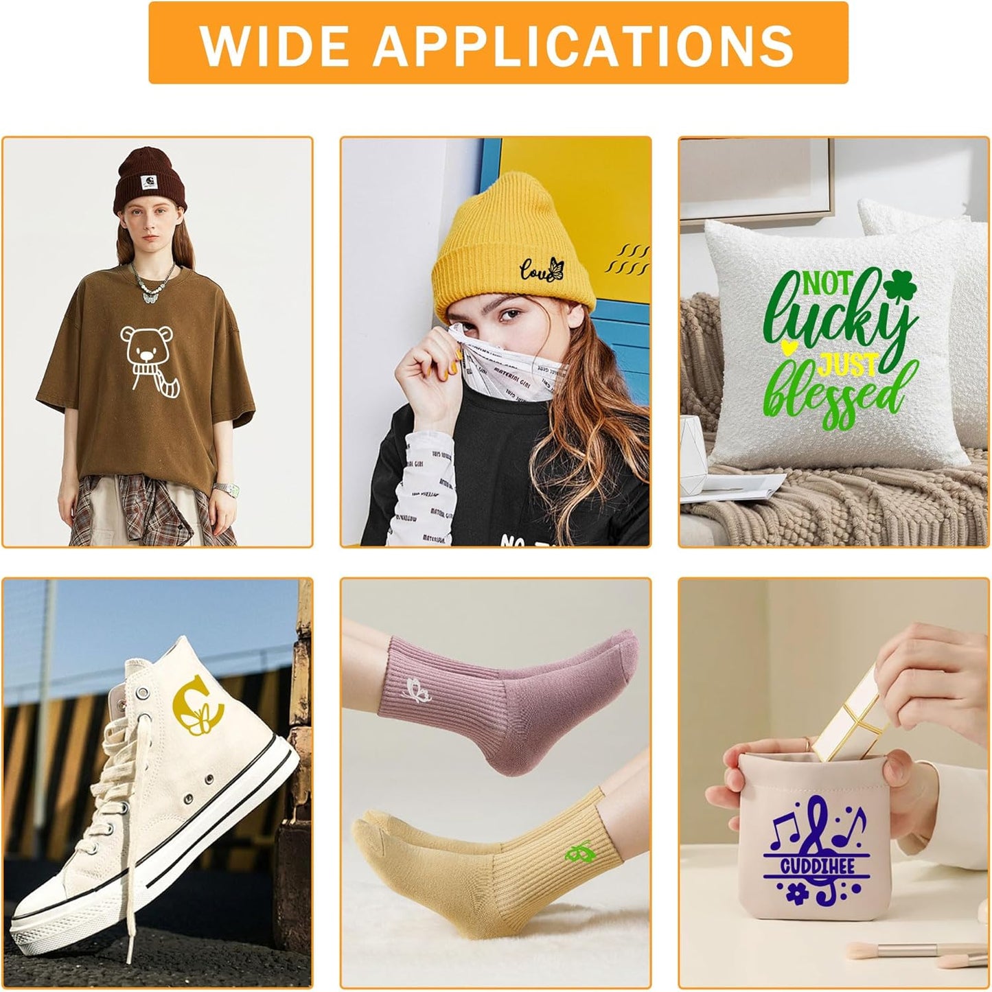 RENLITONG White Iron on Vinyl 12Inch by 20ft Roll HTV Heat Transfer Vinyl for T-Shirt HTV Rolls for All Cutter Machine - Easy to Cut & Weed for Heat Transfer Design