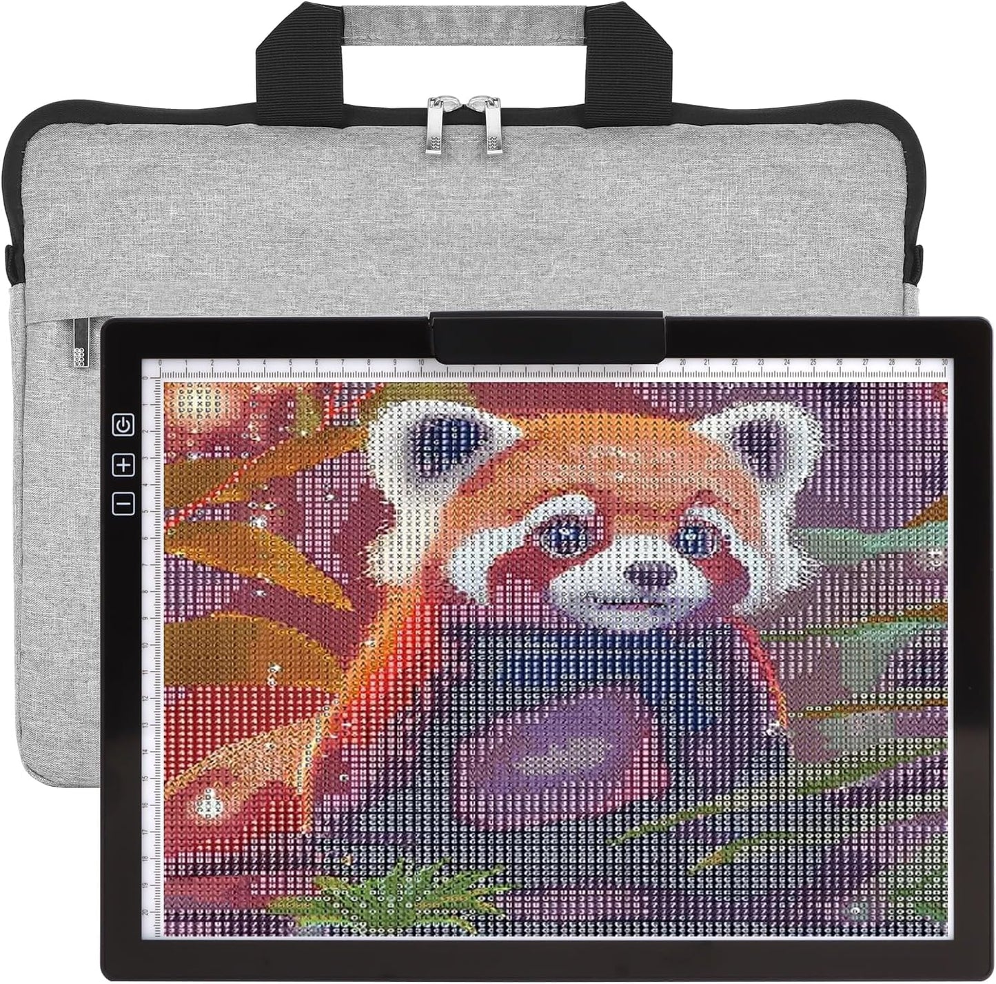 HIUKCOLED Rechargeable A4 Light Pad, Battery Powered Light Board with Carry Bag, Built-in Top Clip＆Stand, Stepless Dimmable＆6-Level Brightness Adjustable, Wireless LED Tracing Box for Weeing Vinyl