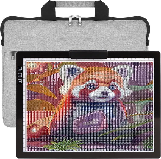 HIUKCOLED Rechargeable A4 Light Pad, Battery Powered Light Board with Carry Bag, Built-in Top Clip＆Stand, Stepless Dimmable＆6-Level Brightness Adjustable, Wireless LED Tracing Box for Weeing Vinyl