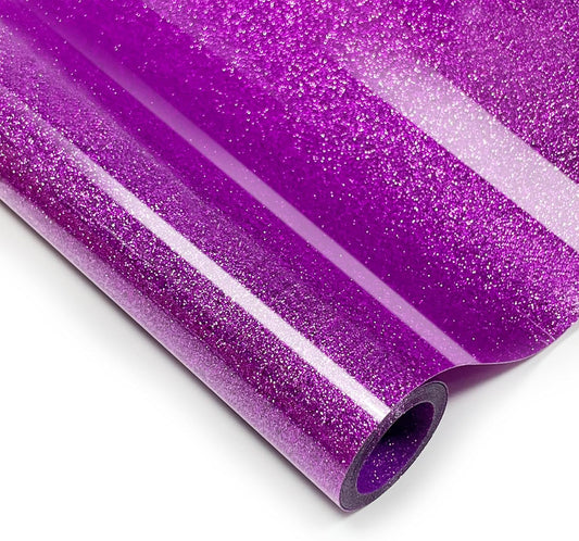 Dark Purple Glitter HTV Heat Transfer Vinyl, 12" x 5ft lron on Vinyl, for T-Shirt Ironing, Vinyl HTV Easy to Cut and Weed, The Best Choice for DIY Creativity. (Dark Purple, 12" x5ft)