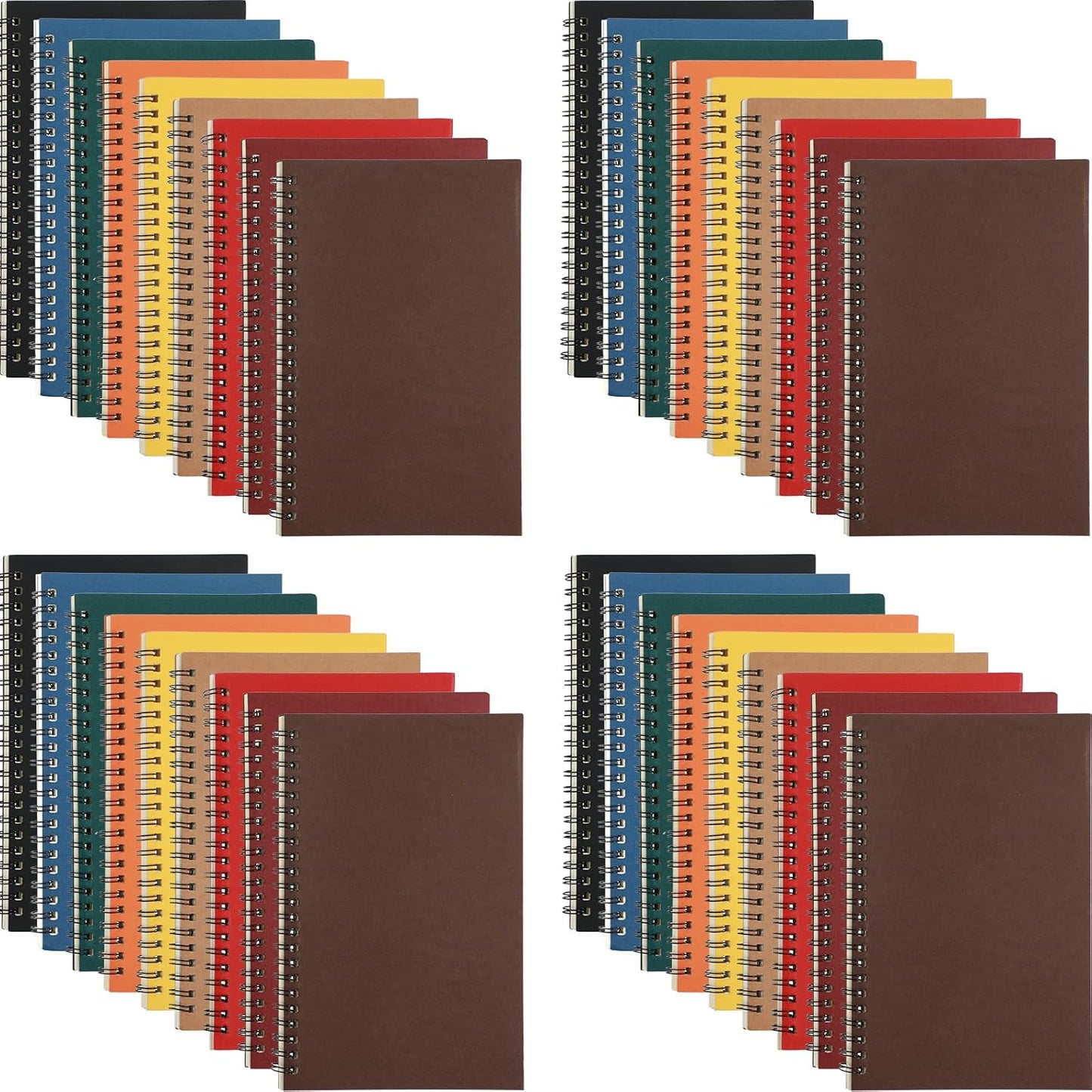Yahenda 36 Pcs Spiral Notebook Bulk A5 Journal Lined 8.3'' x 5.5'' Writing Composition Paper Small Notepad Subject Notebook for Students Office Business Back to School Supplies (Multi Color)