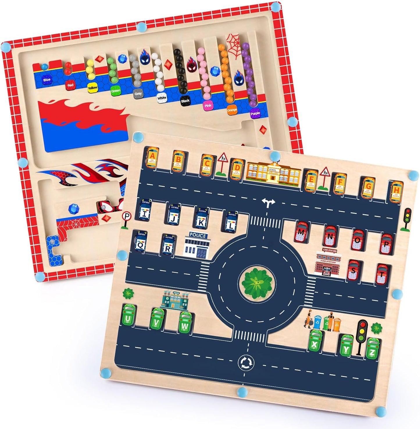 2 in 1 Magnetic Color and Number Maze Montessori Toy for Girls Educational Magnetic Puzzle Game Wooden Board for Preschool Learning Activities and Busy Playtime Magnetic Maze for Developing Skills