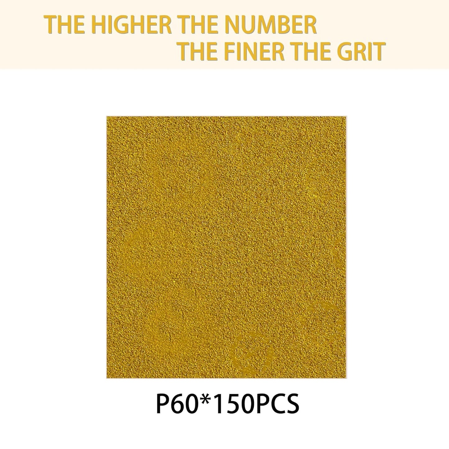 150PCS 60 Grit Gold Sanding Discs, 5-Inch 8-Hole Sandpaper for Random Orbital Sander,for Automotive or Woodworking