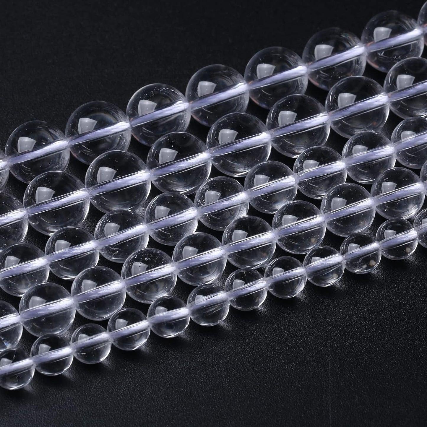 90pcs 4mm AAAAA Natural Clear White Crystal Quartz Beads Round Loose Spacer Beads for Jewelry Making DIY Bracelets Crystal Energy Healing Power Stone 15 Inch(Clear White Crystal Quartz, 4mm)