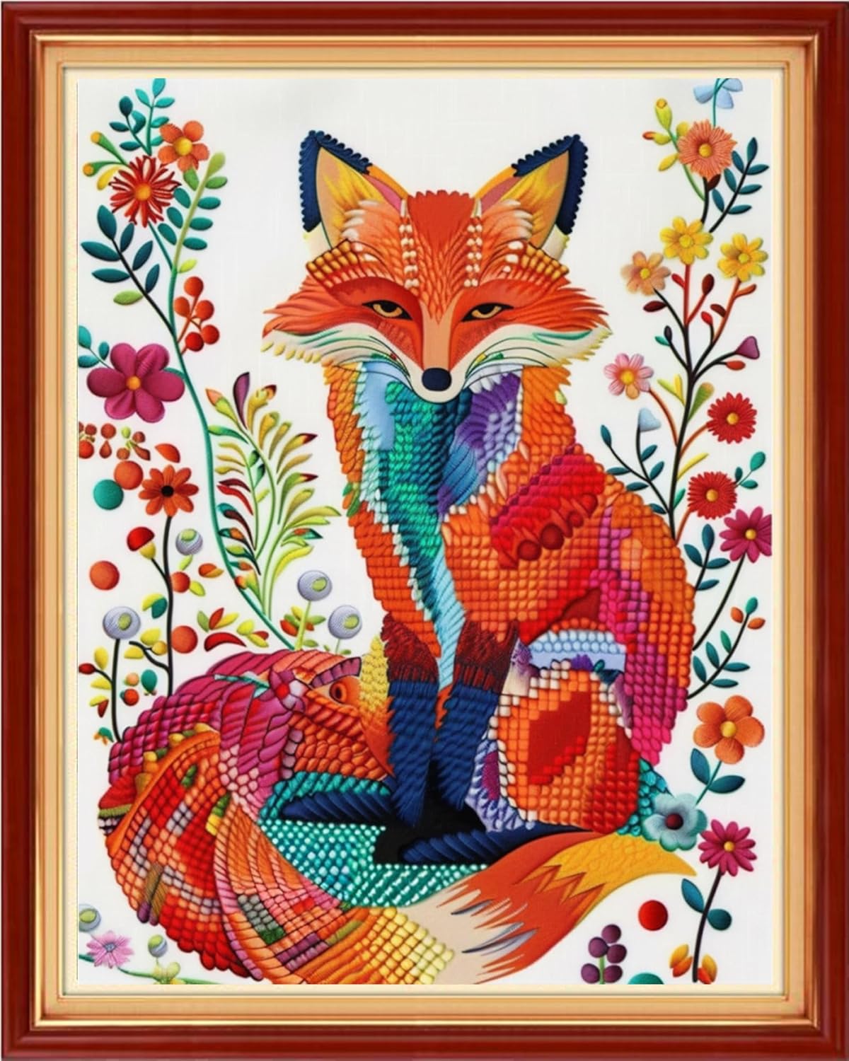 Dimensean Stamped Cross Stitch Kits Full Range of Embroidery Patterns Starter Kits for Beginners Adult or Kids DIY Cross Stitches Needlepoint Kits 11CT-Colorful Cat 16x20 inch