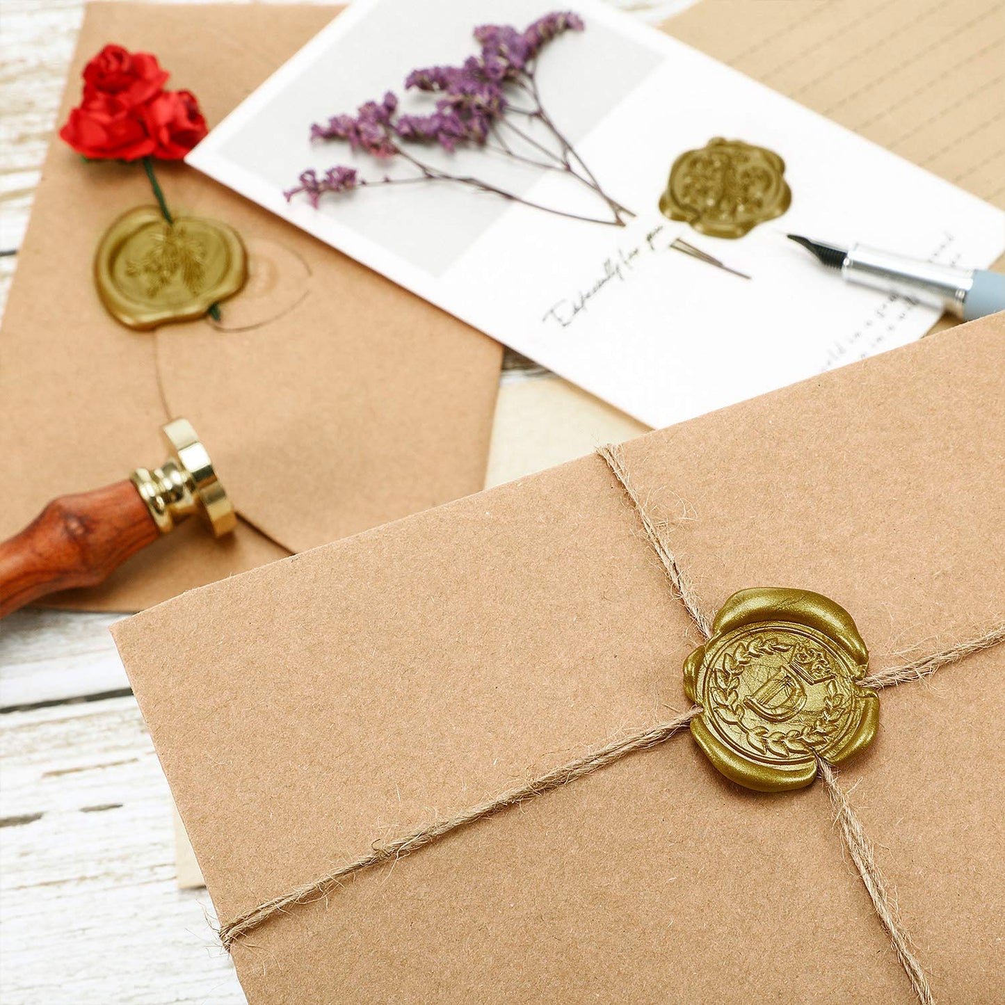 Nuanchu 15 Pcs Glue Gun Sealing Wax Sticks Retro Vintage Wax Sticks for Seal Stamp and Letter for Wedding Invitations Card Envelope Christmas Holiday Gift Ideas(Bronze)