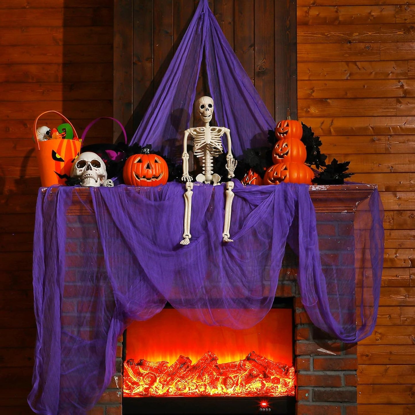 Boao Halloween Cheese cloth 29.92 x 590.55 Inch Purple Cheesecloth Roll for Crafts Large Cotton Muslin Gauze Fabric for Halloween Outdoor & Indoor Spooky Decoration