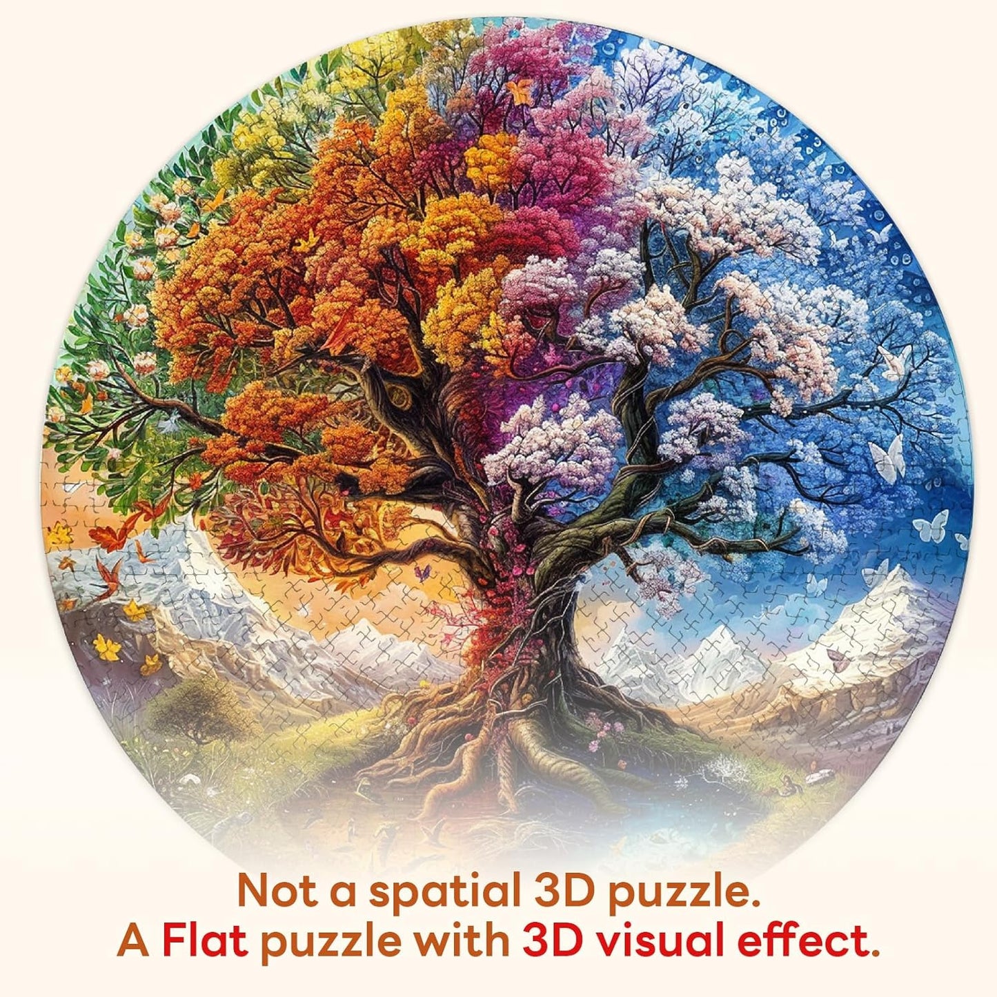 masseruon Round Puzzles for Adults 1000 Pieces-Tree of Life Puzzle-26.6x26.6in Jigsaw Puzzles with HD Matte Finish-Hard Impossible Difficult for Adult-Challenging Gift for Puzzle Lovers