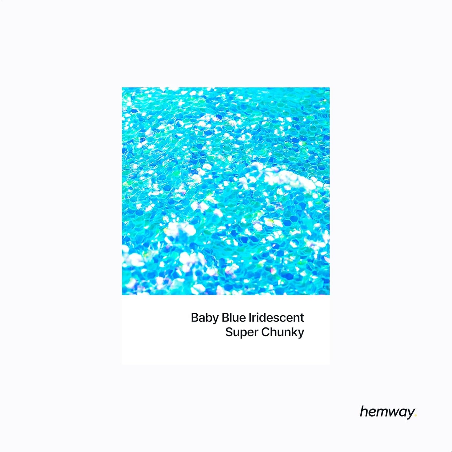 Hemway Glitter for Resin 100g Baby Blue Iridescent Metallic Crystals for Epoxy Craft Super Chunky Flakes Tumblers Wax Melt