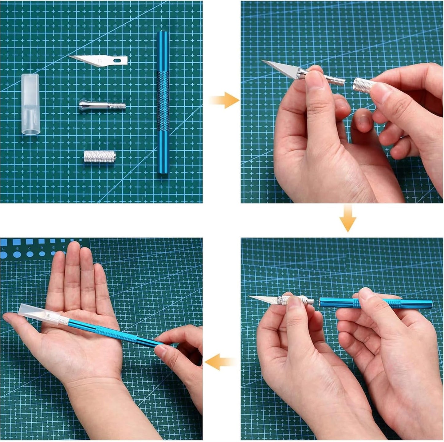 15 Pack Exacto Knife Set, Hobby Knife, Back to School Supplies Craft Knifes Kit for Art, Carving, DIY, Scrapbooking, Art, Cutting, Stencil(Blue)