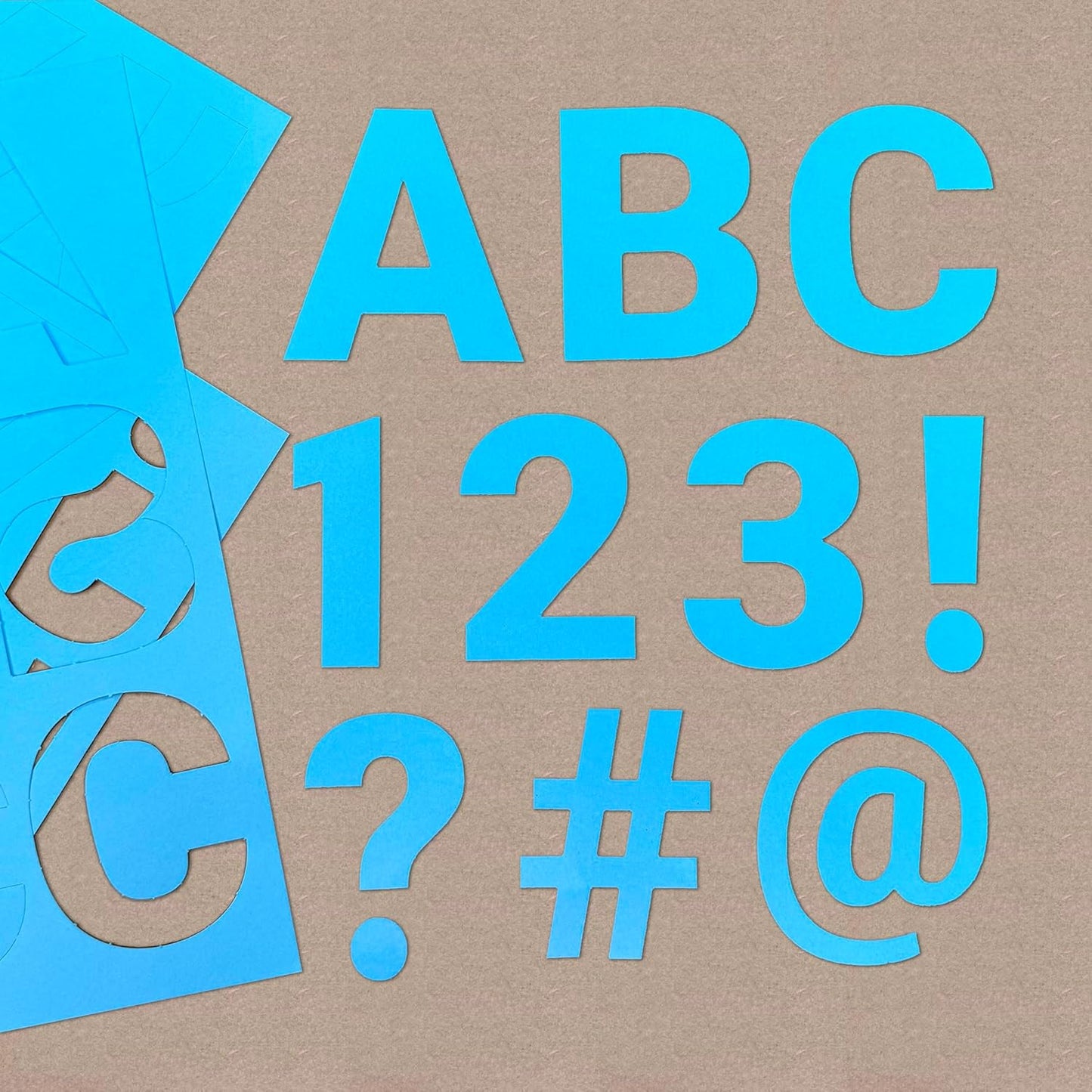 209 Pcs 3" Blue Bulletin Board Letters & Numbers, Capital Letters, Numbers, Punctuation, US Made Card Stock Punch Out Letters for Poster, Bulletin Board, Classroom - Precut Letters & Numbers