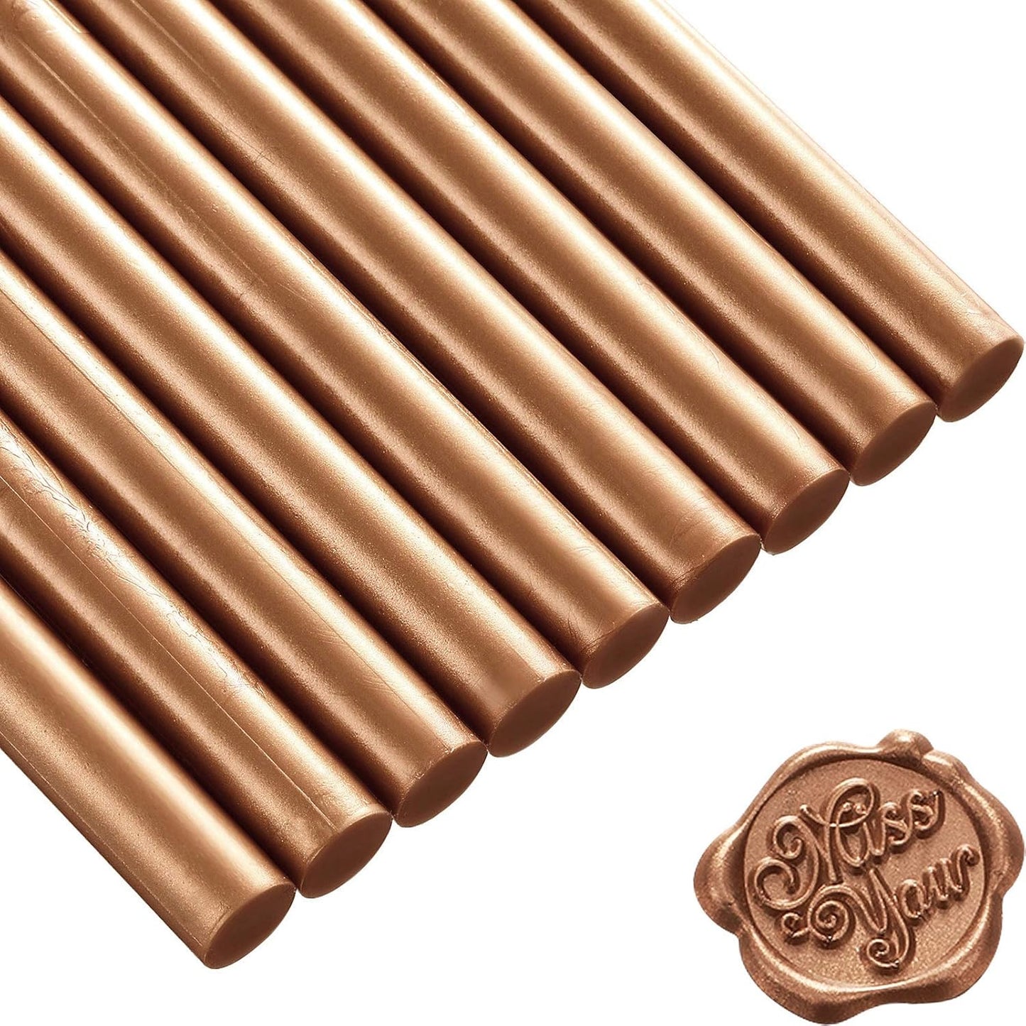 Nuanchu 15 Pcs Glue Gun Sealing Wax Sticks Retro Vintage Wax Sticks for Seal Stamp and Letter for Wedding Invitations Card Envelope Christmas Holiday Gift Ideas(Red Copper)