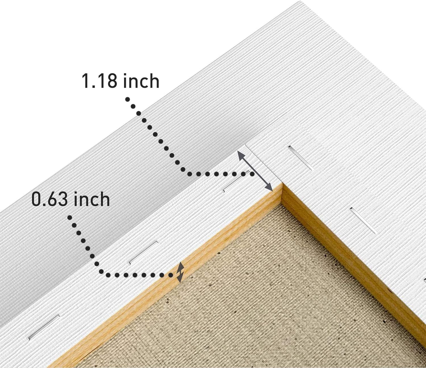 GOTIDEAL Stretched Canvases for Painting, 14x18 Inch Set of 7, Primed White - 100% Cotton Blank Art Canvas Boards for Painting for Acrylic Pouring, Oil Paint Dry & Wet Art Media