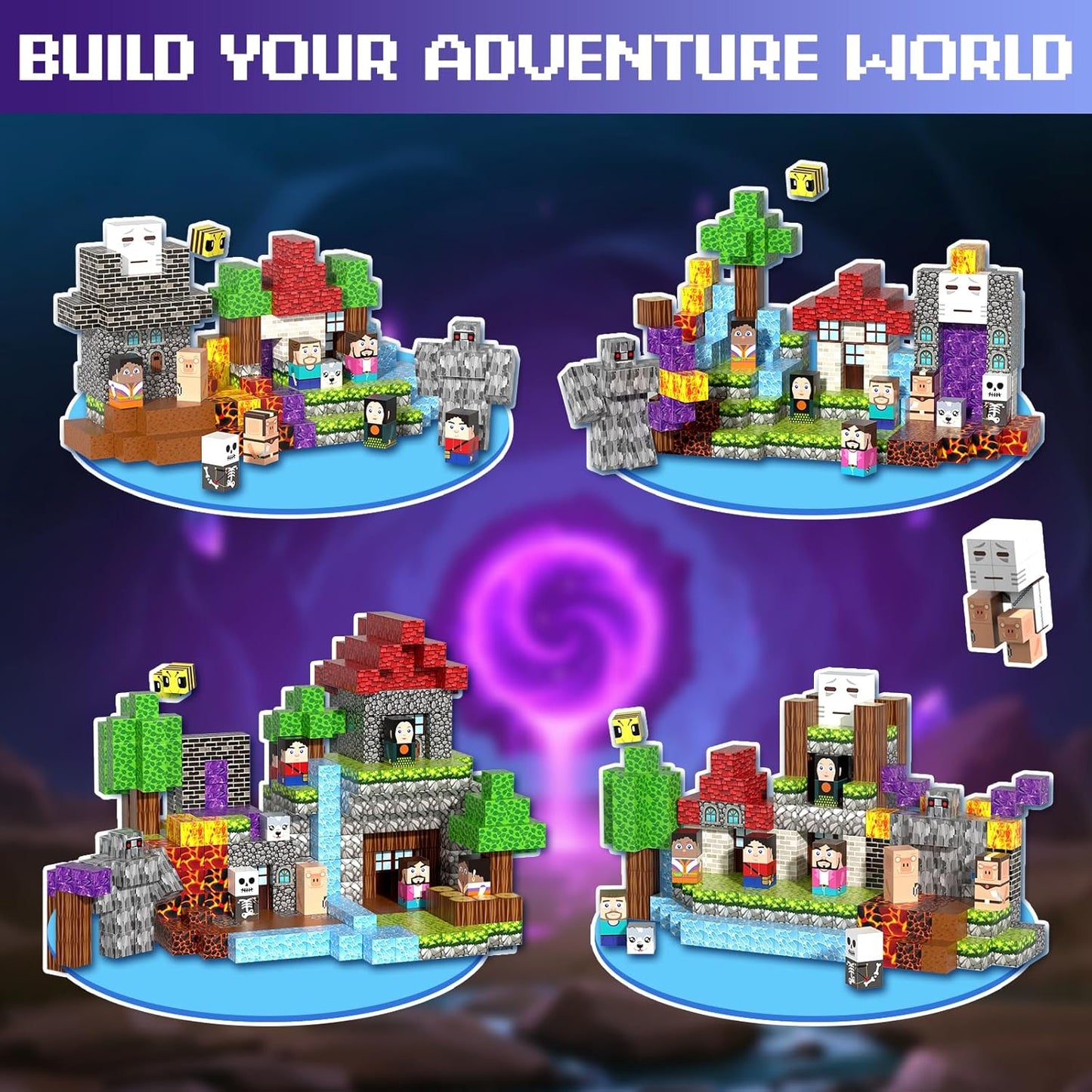 150PCS Magnetic Blocks, Magnet Tiles Toys for Kids, Magnetic Building Blocks Cubes, STEM Montessori Stacking Magnets for Kids, Birthday Gifts for Boys and Girls Age 3+ Years Old